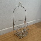 Chrome Silver Hanging Shower Caddy Bathroom Organizer Rack W  Hook Storage New