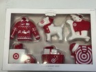 2024 Wondershop Target Ornament 6 Piece Set  Red   White  Bullseye Dog New