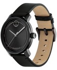 Nib Authentic Movado Bold Men s Watch - Quartz black Dial leather - Free Ship Us