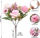 2-pack Artificial Silk Roses   Daisy Bouquet Pink Flowers Wedding Decor