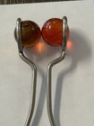Vintage 1930 s Amber Glass Marble Razor Blade Sharpener Stropping Tool
