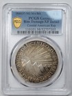 1840 37 Central American Republic 8 Reales Pcgs Xf Nice Luster Rim Damage  k616