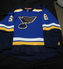 Marco Scandella Game Used St  Louis Blues Worn Home Blue Playoff Jersey