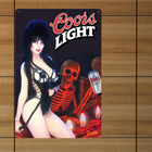 Elvira Coors Light Beer Advertising Metal Sign - Bar Man Cave Garage Art Decor
