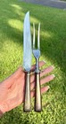 Antique R  W    S  Wallace Sterling Silver Handle Stainless Carving Set    f    Mono