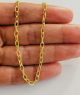 925 Solid Sterling Silver   Gold Plated Anklet- 4mm Oval Chain - 10  Long - Ea30