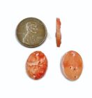 12 Vintage Hong Kong Coral Resin Floral 18x13mm  Oval Cabochon Cameos 282pt