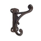 Rustic Double Wall Hook Vines Cast Iron Towel Coat Key Hanger Antique Style