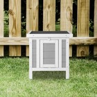 Outdoor Pet House Rabbit Hutch  Small Animal Home Shelter Weatherproof Gray
