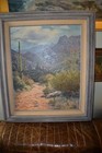 Vtg Florence Sackett  Signed Oil Painting    catalina Trail  Arizona Landscape 39 