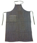 Vintage Denim Hickory Stripe Indigo Blue Work Apron Industrial  Railroad Butcher