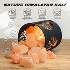 Himalayan Salt Lamp - Metal Basket With 5 Led Bulbs  Pink Rock Salt Lamp Night L