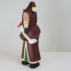Vintage Hand Carved Wood Santa With Goose Folk Art Rustic Primitive Holiday 8 