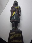 Old Honesty 5   Cigar Indian Chief 13    Tall Cast Iron Tobacco Coin Bank