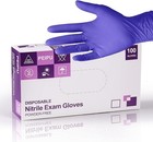 Medical Nitrile Exam Gloves  Blue  Powder-free Food-safe Medium Glove 100 Pack