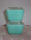 Pyrex Turquoise Robins Egg Blue Refrigerator Dishes Set Complete Euc Vntg  50s