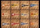 Vintage Nfl Full-size Felt Pennant Lot     28 Pennants     1970s Era     Near Complete