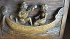 Antique Large Deep Carved Architectural Panel Door Walnut View Of Venice 