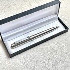 Vintage Parker 25 Ballpoint Pen Brushed Steel Black Logo Made In Uk Bs161