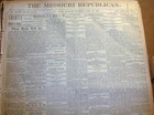 Original 1878 St Louis Missouri Newspaper Dated In The Era Of Outlaw Jesse James