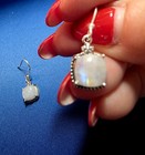 Sundance Catalog Sterling Silver Small Square Moonstone Earrings- New