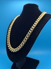 Miami Cuban Link Chain Necklace Bracelet 14k Gold Plated Stainless Steel 10mm