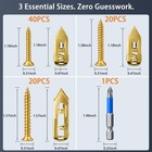 81 Pcs Heavy Duty Self Drilling Drywall Anchor Kit  3 Sizes  - Holds 100lbs     