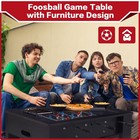 42  Foosball Coffee Table Soccer Game Table Arcade Game Room Tempered Glass Blac