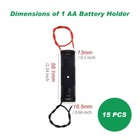 15pcs Single Aa Battery Holder With Wire  1 X 1 5v Plastic Aa Battery Holder