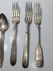    antique    lot Of 10  1847 Rogers Silver Plate Silverware Forks  Spoons And Knife