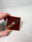 Emrich West Germany Compact Dual Mirror Gold Tone And Red Vintage