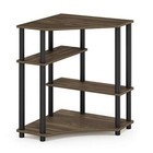 Space Saving Corner Desk W  2-shelves Durable Engineered Wood Home Office Desk