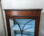 Antique Edwardian Mahogany Glass Display Curio Cabinet Queen Anne Chippendale