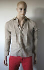 Nos Mens Dress Shirt Vtg  Deadstock 70s 80s Spread Collar Slim Fit Print 15 