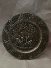 Vintage Persian Hand Hammered Copper Tinned Wall Hanging Plate Dish Tray
