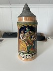 German Beer Stein 11 5 Inches Tall Ceramic Mug With Lid   Handle Made In Germany