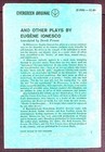 Rhinoceros And Other Plays By Eugene Ionesco Grove Press Vintage Paperback B1928