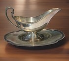 Vintage Alhambra Silverplate Gravy Boat With Under Tray  2138 8   