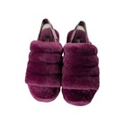 Ugg Fluff Yeah Slide Bougainvillea Purple Sheepskin Sandals 1095119 Womens 9