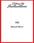Ih International Harvester 1300 Balanced Head Sickle Mower Set Up Dealer Manual