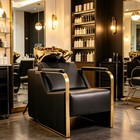 Black gold Backwash Shampoo Chair Hair Wash Stations Ceramic Bowl Sink Salon Spa