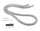 Solid 925 Sterling Silver Sturdy Cuban Link Chain Necklace For Men Boys Women