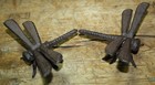 2 Rustic Cast Iron Garden Bugs Dragonfly Flower Insects Plants Statue Bug 