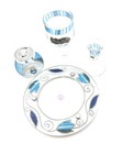 Modern Painted Glass Havdalah Set For Shabbat   Jewish Holidays Original Judaica