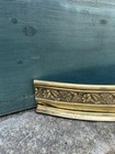 Small Antique Brass Fireplace Fender Repousse Floral Vine