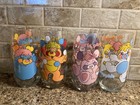 Vintage Puzzle Popple Drinking Glasses Pizza Hut Popples Set Of 4 - 12oz 1986