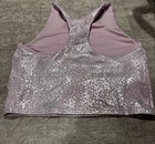 Old Navy Active Powersoft Crop Top Built In Shelf Bra Pink Metallic Razorback 10