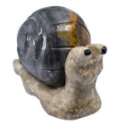 Unique Hand Carved Marble Stone Gray Snail Figurine Carving 3  Long
