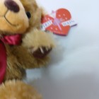 Nwt First   Main Brown Teddy Bear Plush Stuffed Animal Red Ribbon Velvet Bow 7 