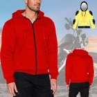 Mens Motorcycle Motorbike Jacket Hoodie Ce Protective Armour Kevlar Lined Jacket